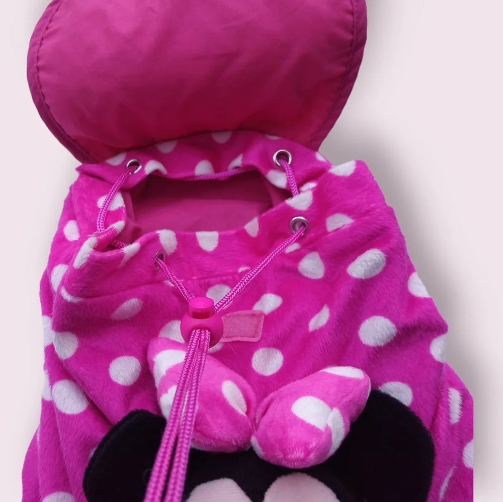*Like New* Minnie Mouse Plush Pink White Polka Dot Knapsack Back Pack